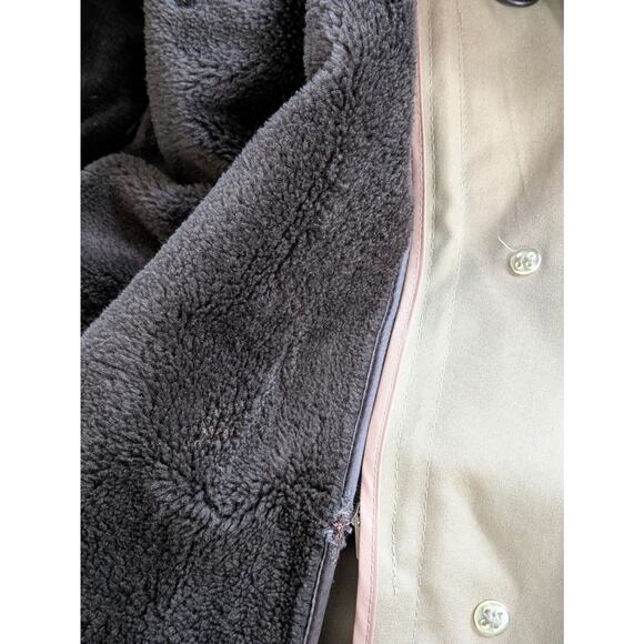 Vintage Arnie Men’s Trench Coat 52 Tall – Tan, Belted, Faux Fur Liner - Picture 10 of 15